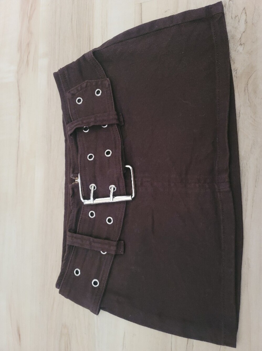 Vintage Connection Y2K Denim Belted Micro Mini Skirt | Size Small | Made in USA - Picture 2 of 8